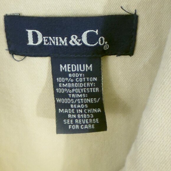 Y2K Denim & Co Women's Light Tan Western Beaded Button Up Shacket Size M - Picture 11 of 15